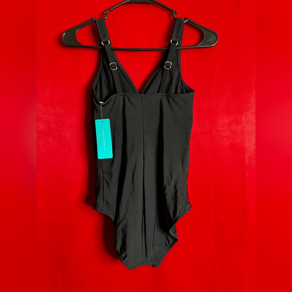 #384-NWT- Elegant Black One-PieceWomen's Tummy Control Swimsuit Size Small - Picture 2 of 4